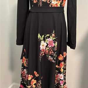 ANNA HARIRI MODEST FLORAL DRESS BLACK 10 EID Dress